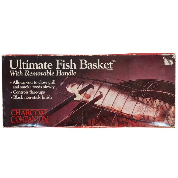 Camping/Outdoor BBQ Grilling Cage. Ultimate Fish Basket w/ Removable Handle - Picture 7 of 10